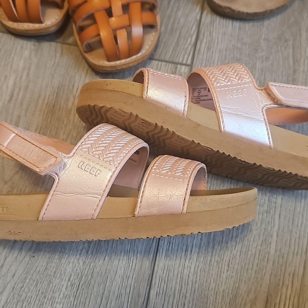 7 Pairs Kids Summer Sandals - Yellow, Tan, Pink Styles. Reef Waterproof Sandals - Picture 8 of 14